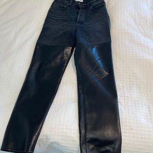 Agolde black leather jeans